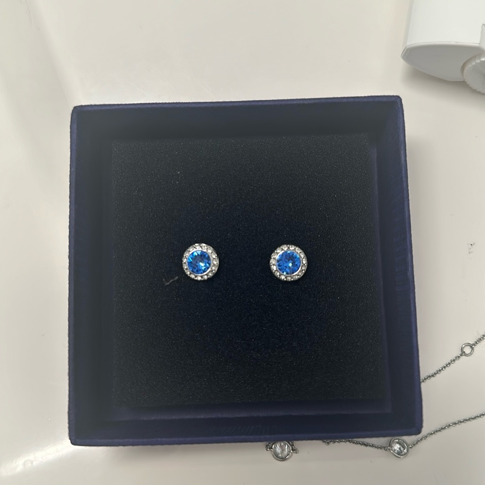 Swarovski sapphire and crystal earrings